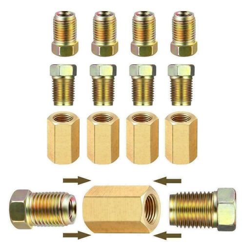 12Pcs Size 3/16 Brake Line Repair Female Union Inverted Nuts Gold Fittings Tube, US $13.12, image 6