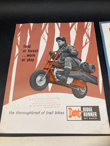 Lot of four early 60's cart/trail bike/hydro-kart advertising flyers