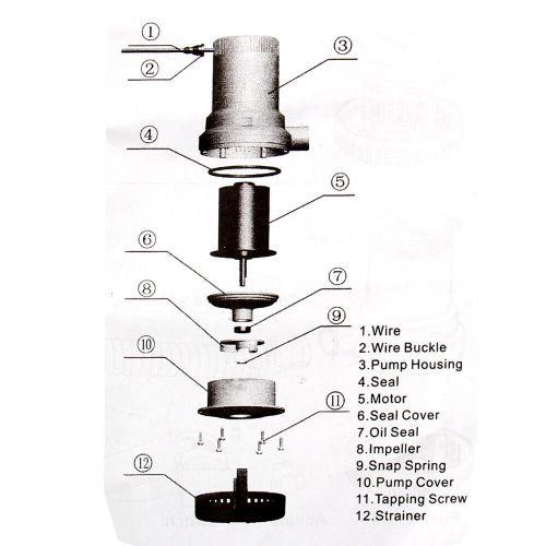 Bilge pump for boat dc12v 2000gph small bilge pump water pump submersible marine