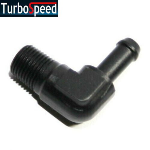 Emusa 2pcs 1/8" npt male to 1/4" hose barb 90 degree aluminum fitting adapter