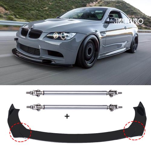 Car Front Bumper Lip Splitter Spoiler + Strut Rods For 3 Series E46 E90 E91 E93, US $75.25, image 11