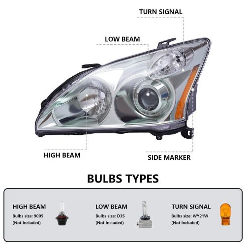 For 2004-2009 lexus rx330 rx350 rx400h headlight left driver side headlamp assy