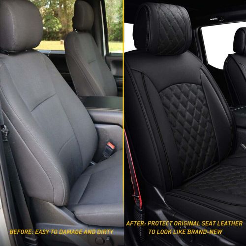 OXILAM Black Car Seat Covers Kit For 2017-2022 Ford F150 F250 F350 F450 Crew Cab, US $132.99, image 4