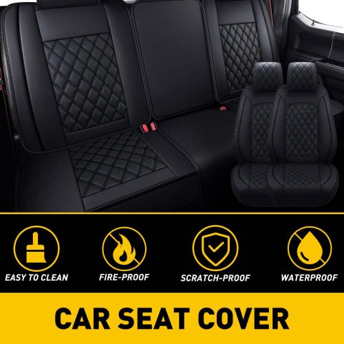 OXILAM Black Car Seat Covers Kit For 2017-2022 Ford F150 F250 F350 F450 Crew Cab, US $132.99, image 5