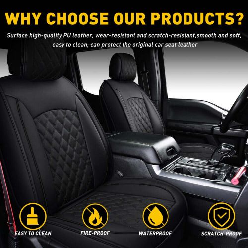 OXILAM Black Car Seat Covers Kit For 2017-2022 Ford F150 F250 F350 F450 Crew Cab, US $132.99, image 9