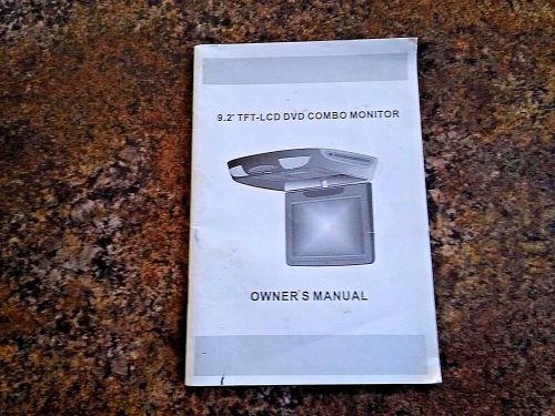 Tft-lcd 9.2&#034; dvd monitor owners manual