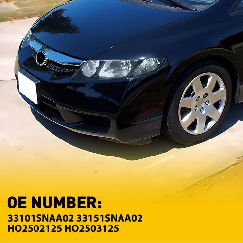 Headlights For 2006-11 Honda Civic 4 Door Black Sedan Factory Style Pair LH+RH, US $95.19, image 5