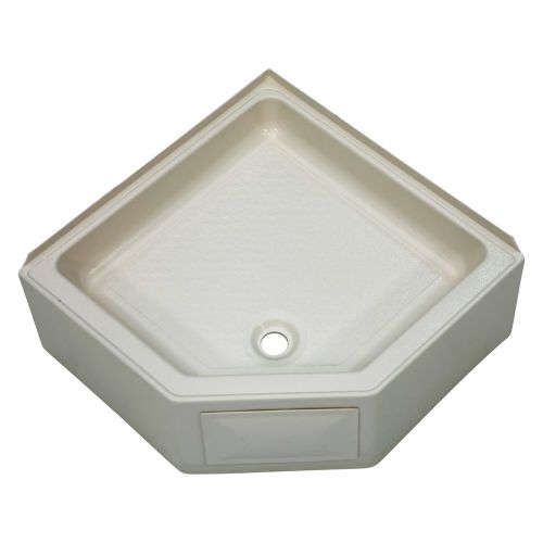 Lippert 298087 - Parchment Plastic Corner Shower Pan with Center Drain (27"L x, US $196.37, image 3
