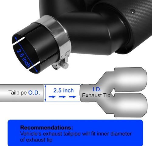 2.5 "Inlet 63MM Double Exhaust Tip Carbon Car Pipe Rear Tip Rear Tip 3.5" Outlet, C $80.00, image 4