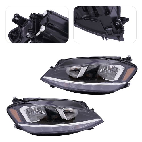 Left+right halogen headlights assembly for 2018-2020 volkswagen golf &amp; gti