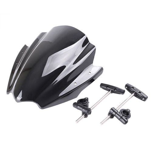 Windscree Windshield Wind Screen Fit For 7/8" & 1" Handlebar Mount Motorcycle co, US $47.34, image 2