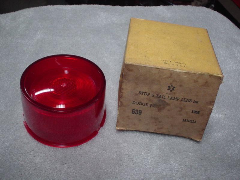 VINTAGE 1958 DODGE TAIL LIGHT LENS GLO BRITE TMC 539 NOS IN THE BOX , US $29.99, image 2
