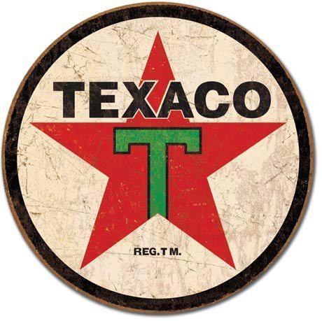 Texaco '36 logo round tin vintage sign gas station oil shell pump shop garage 