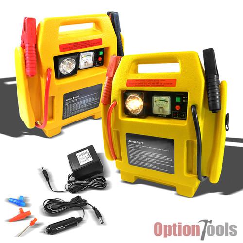 Lot (2) 900amp jumpstart w/ 260psi air compressor booster cable/clamp automotive