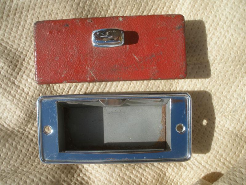 Jaguar mkviii, mkix original ashtray, red vinyl, good chrome