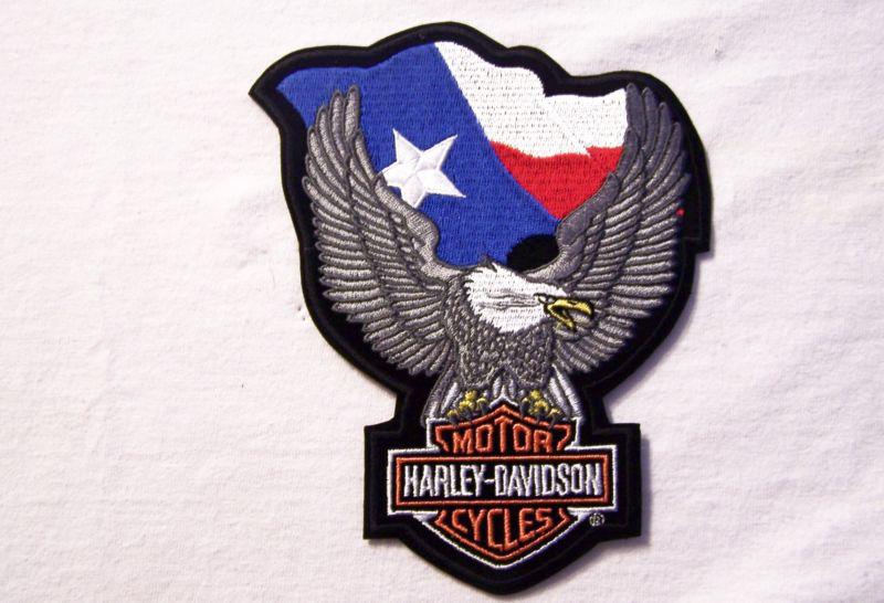 #1253 m harley motorcycle vest patch upwing eagle texas em024063