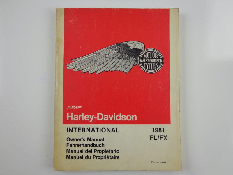 Harley davidson 1981 fl/fx models international owners manual 99969-81 #2
