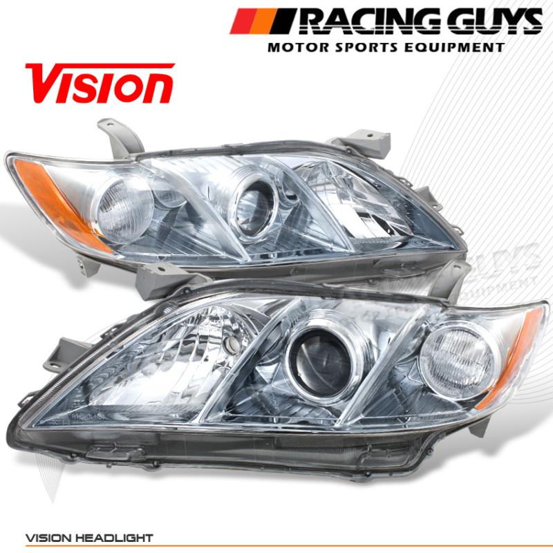 Euro euro chrome style pair projector head lights lamps vision left+right