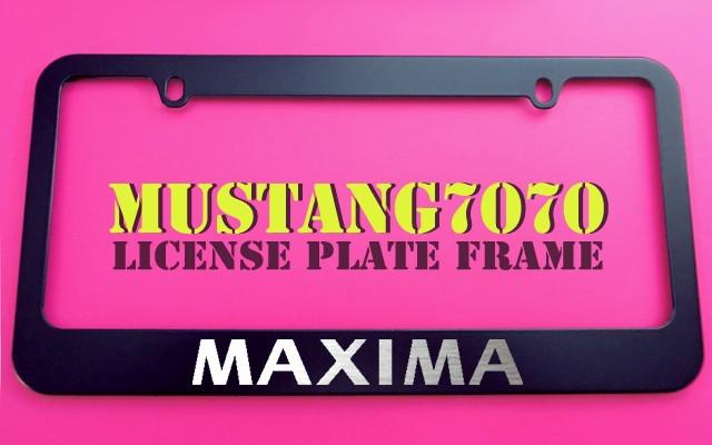 1 brand new nissan maxima black metal license plate frame + screw caps
