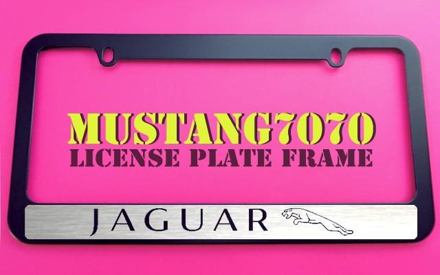 1 brand new jaguar halo black metal license plate frame + screw caps