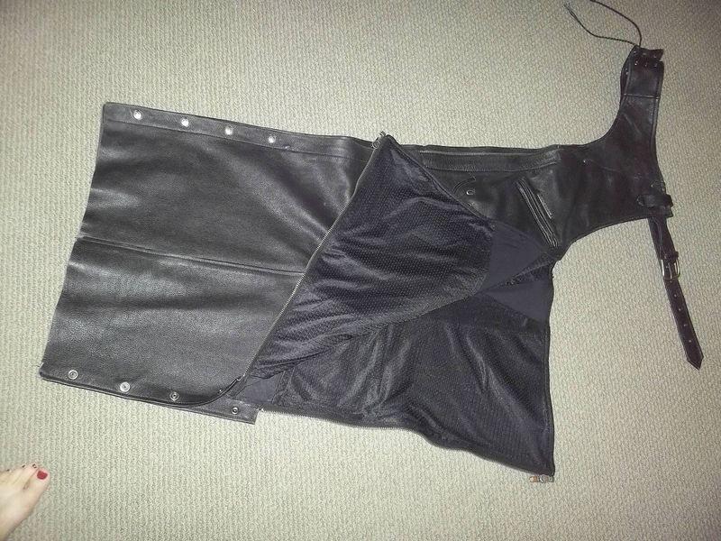Fieldsheer Lined Leather Motorcycle Chaps (L), US $50.00, image 2