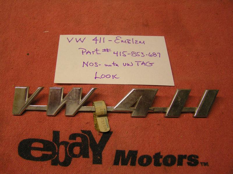 Vw type4, 411, rear emblem, nos with dealer tag, look