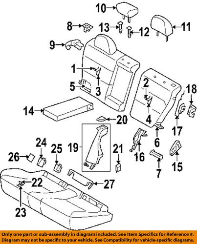 Subaru oem 94053ag19ajc rear seat-pad cap