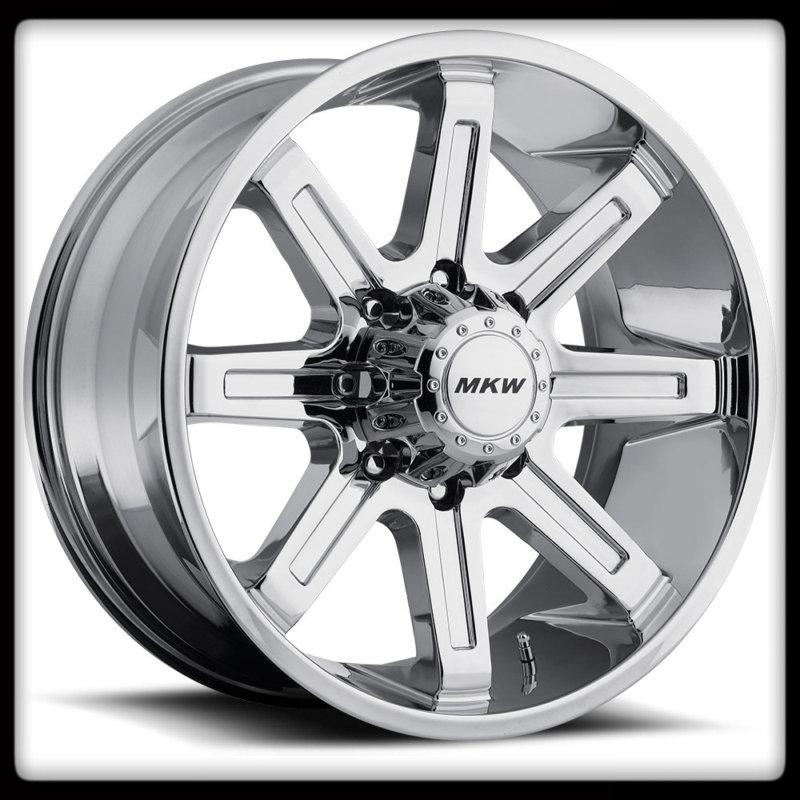 17" mkw off-road m88 chrome rims & toyo lt285-75-17 open country mt wheels tires