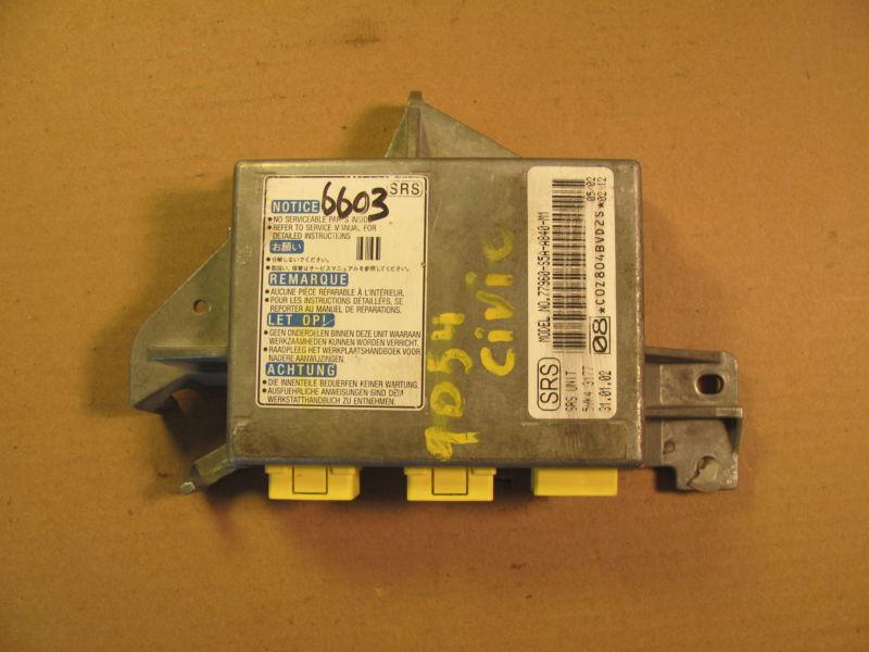 01-02 honda civic air bag module number 77960-s5a-a840