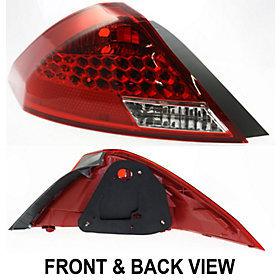 Honda accord 06-07 tail lamp lh, lens & housing, black rim, coupe