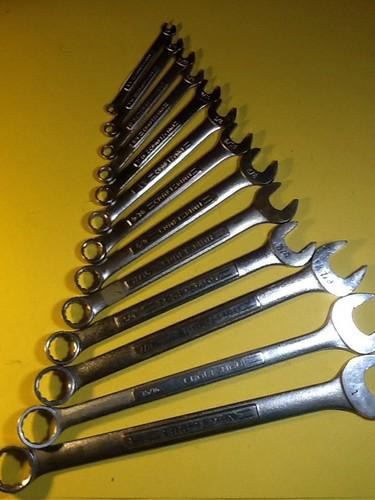 Craftsman combination wrenches -- 1/4" - 1" 13 wrenches