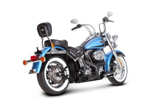 Akrapovic exhaust 2-1 black harley davidson softail flstc/flstf/fxstd/fxstb/fxst