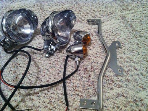 Motorcycle highway light kit