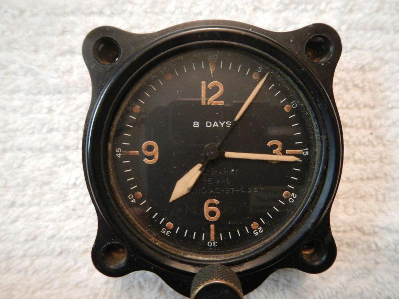 Vintage u.s army type a-6 aircraft clock 8 day longines wittnauer co no. an5726