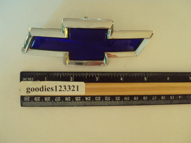 Chevy blue chrome emblem #10178405 used 5" x 2"