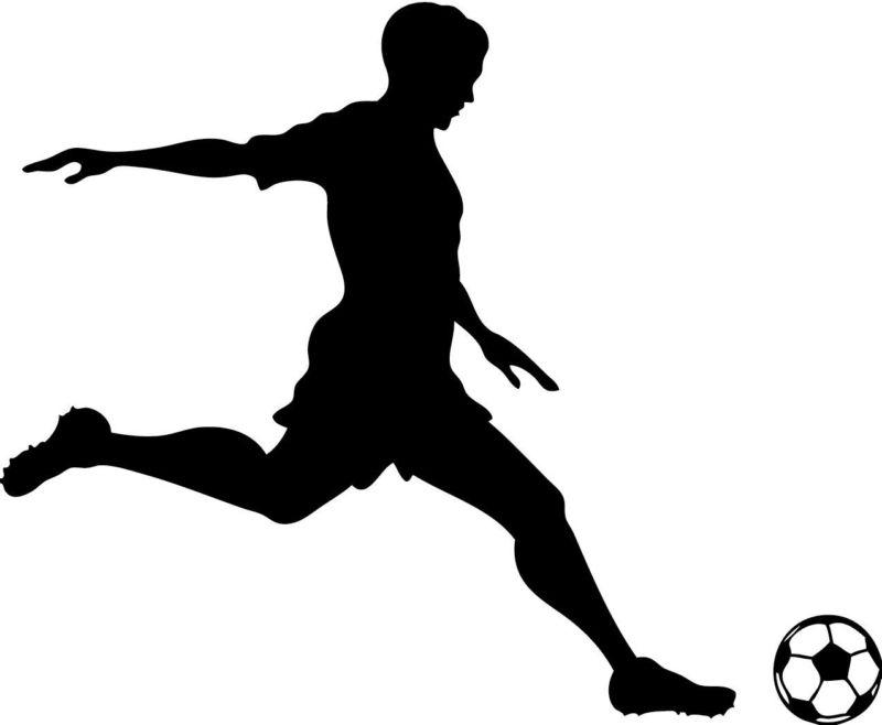 Soccer player decal soccer ball sticker for boat rv car quad truck window laptop