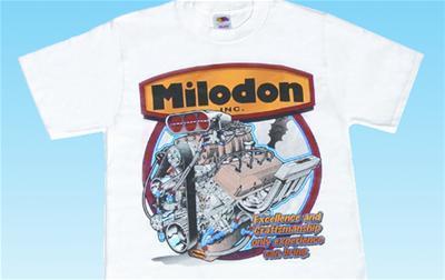 Milodon 90080 t-shirt cotton milodon hemi engine white men's x-large ea