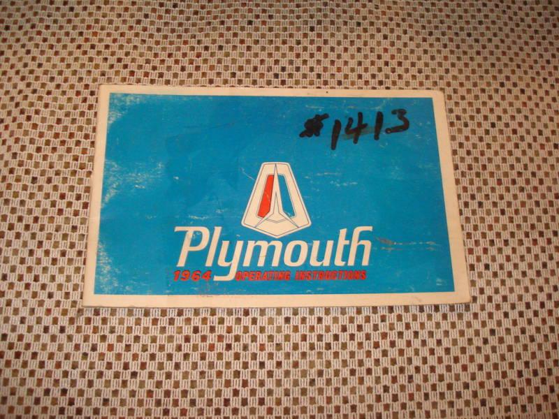 1964 plymouth owners manual original glove box book nr