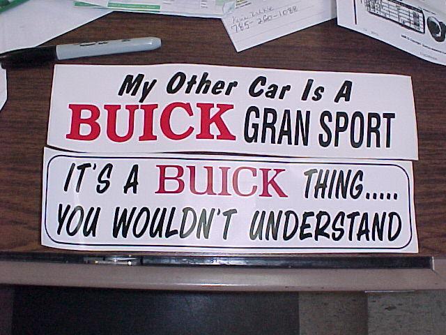 My other car is a buick gran sport bumper decal sticker