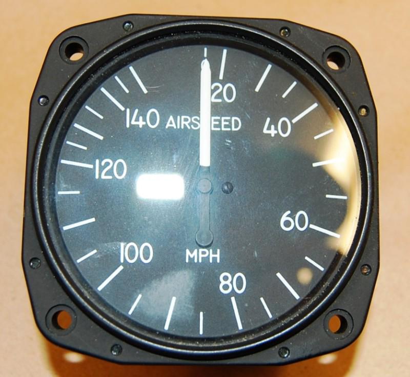 Airspeed indicator, cessna 3 1/8", united instruments model 8000, 0-150 mph