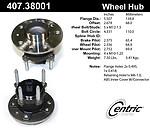 Centric parts 407.38001 rear hub assembly