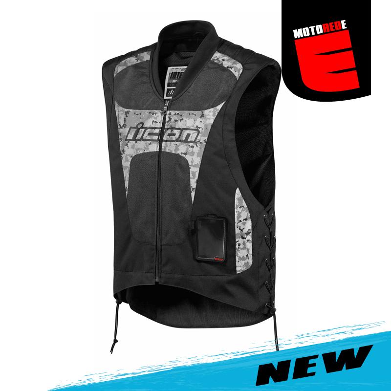 Purchase Icon Interceptor Reflective Motorcycle Vest Black Large