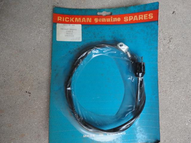 Nos rickman zundapp front brake cable with switch  - 250 125 mx250 mx125