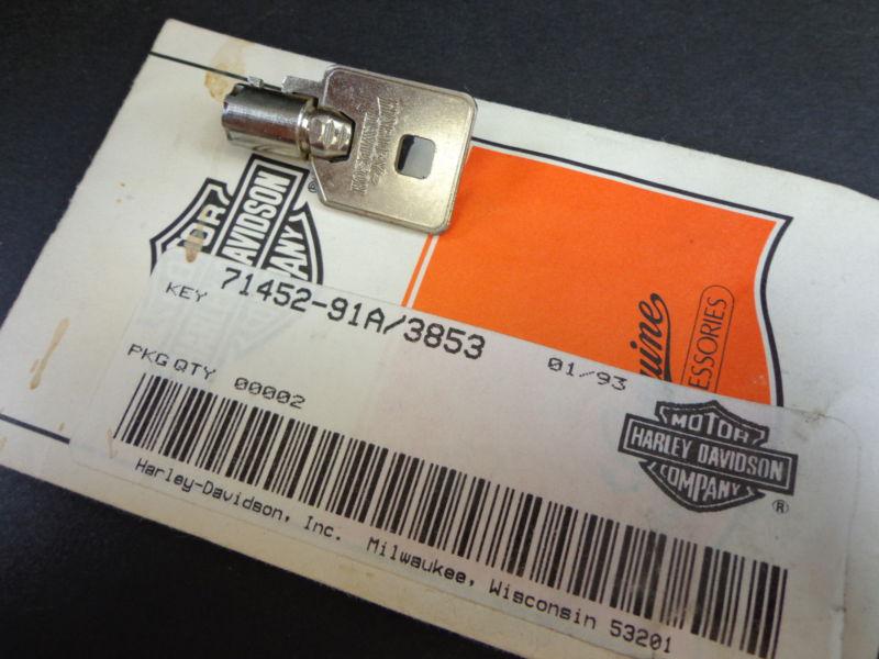 Harley davidson barrel key ignition/fork lock key 71452-91a 3853