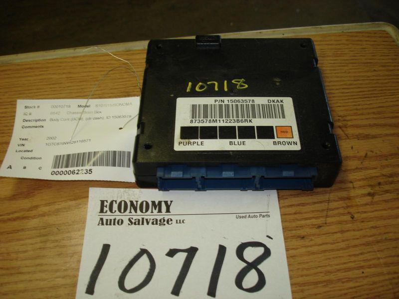 Chevrolet s10/s15/sonoma chassis brain box body cont (bcm); id 15063578   02