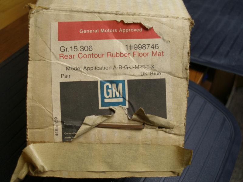 1985-1987 nos chevrolet buick pontiac oldsmobile floor mats dark blue look