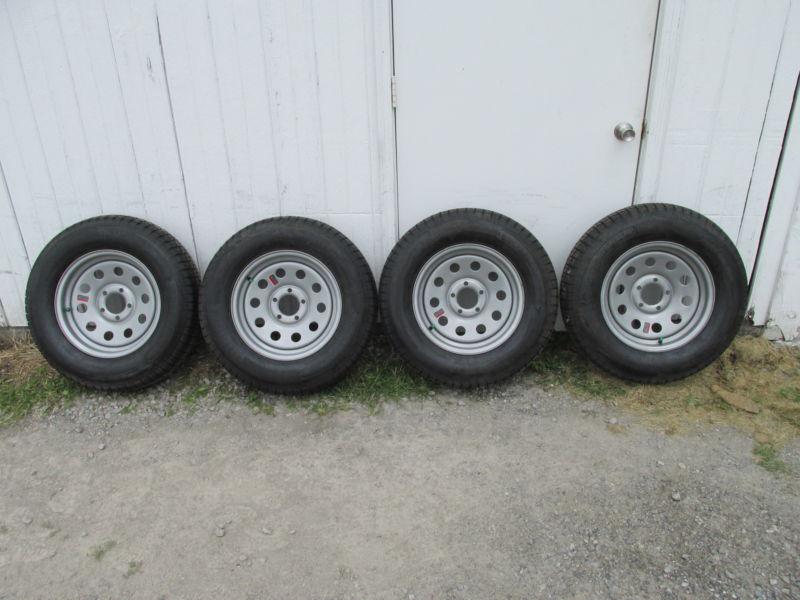 Trailer 15" 5 lug steel wheels & tires
