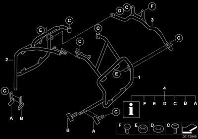 Bmw genuine motorcycle box mounting kit with left right cross bar f800gs f650gs