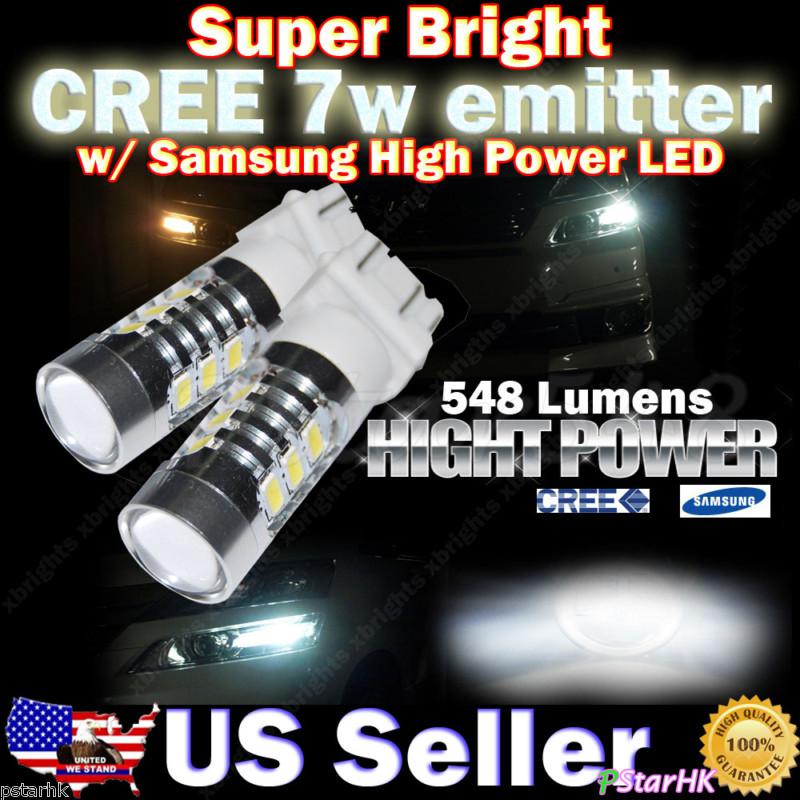2pcs 3157 cree 7w emitter & samsung led projector lens drl reverse lights #01