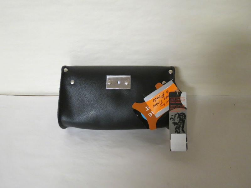 FIRST BLACK 100 % LEATHER FRONT BAR BAG CRUISER FIBA G8500 - NEW , US $31.95, image 2